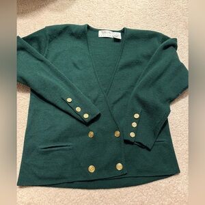 Vintage Talbots petites green cardigan